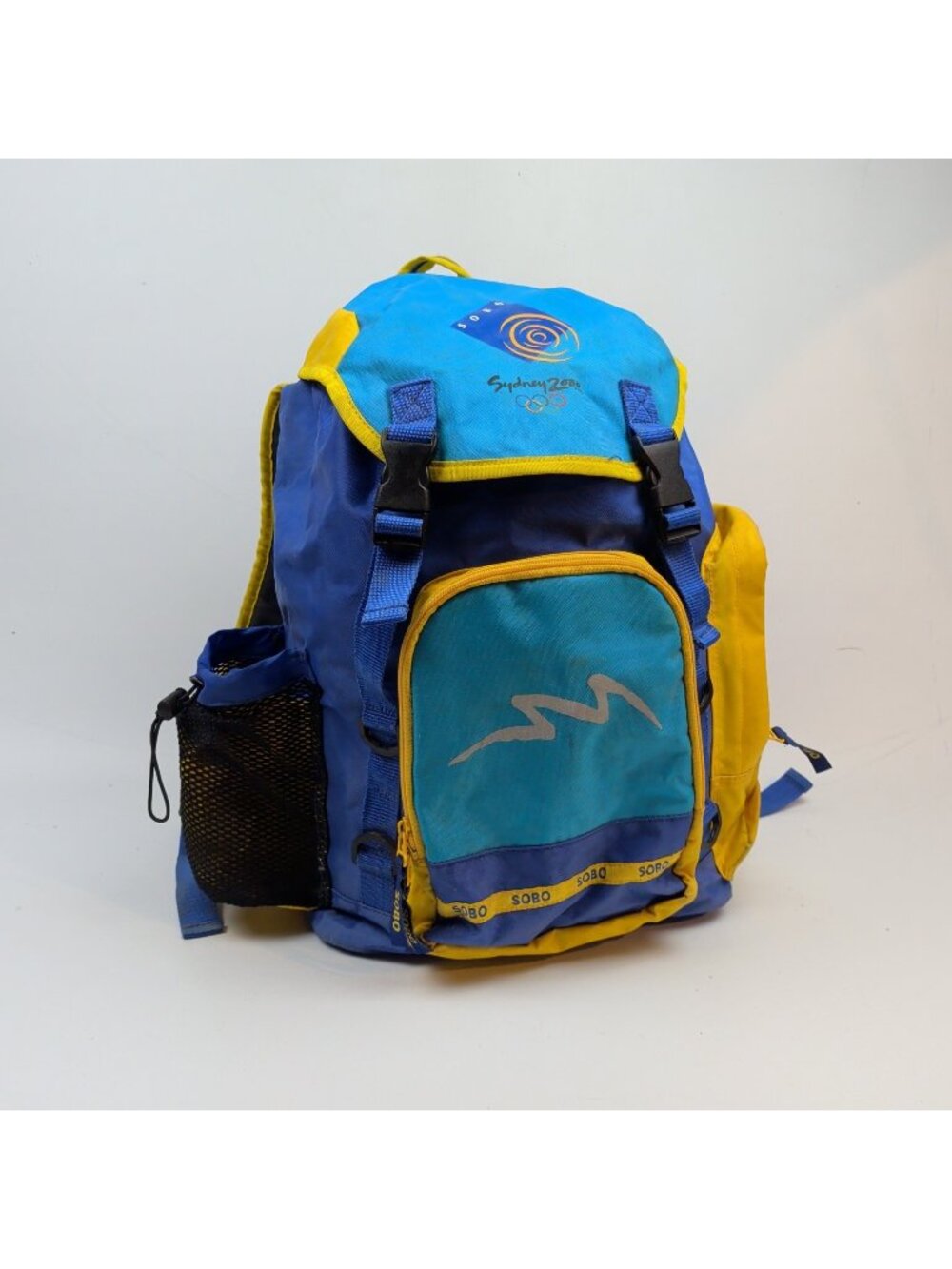 Y2K SOBO Sydney 2000 Olympics Backpack Gorpcore Tech Blue / Yellow Sports Bag